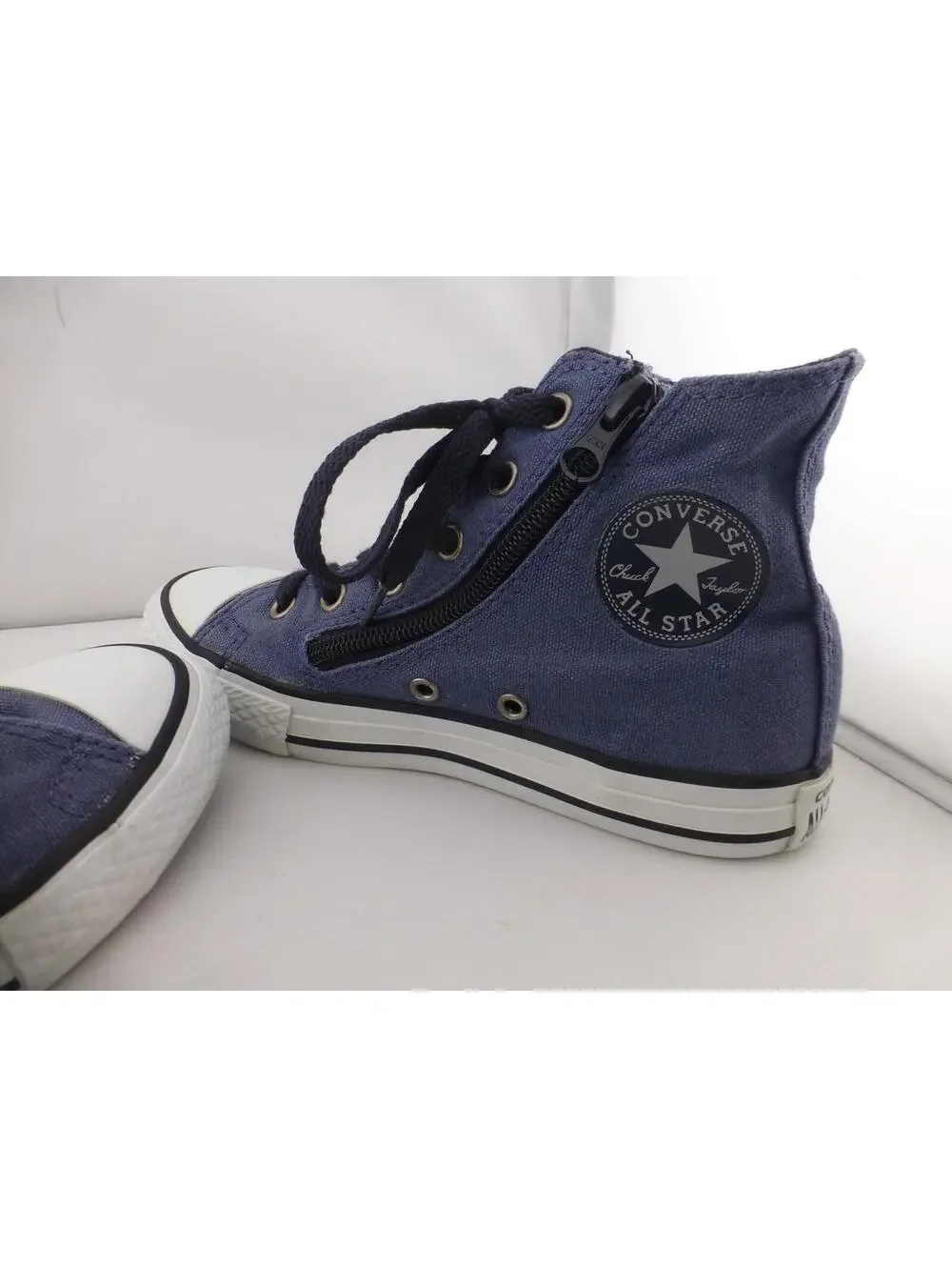 Converse All Star Chuck Taylor High Top Sneakers Blue Side Zip Women's US 1 - P1 - Picture 3 of 11